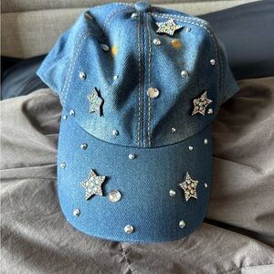 Y2K Denim Vintage Blue Cap Hat w Stars